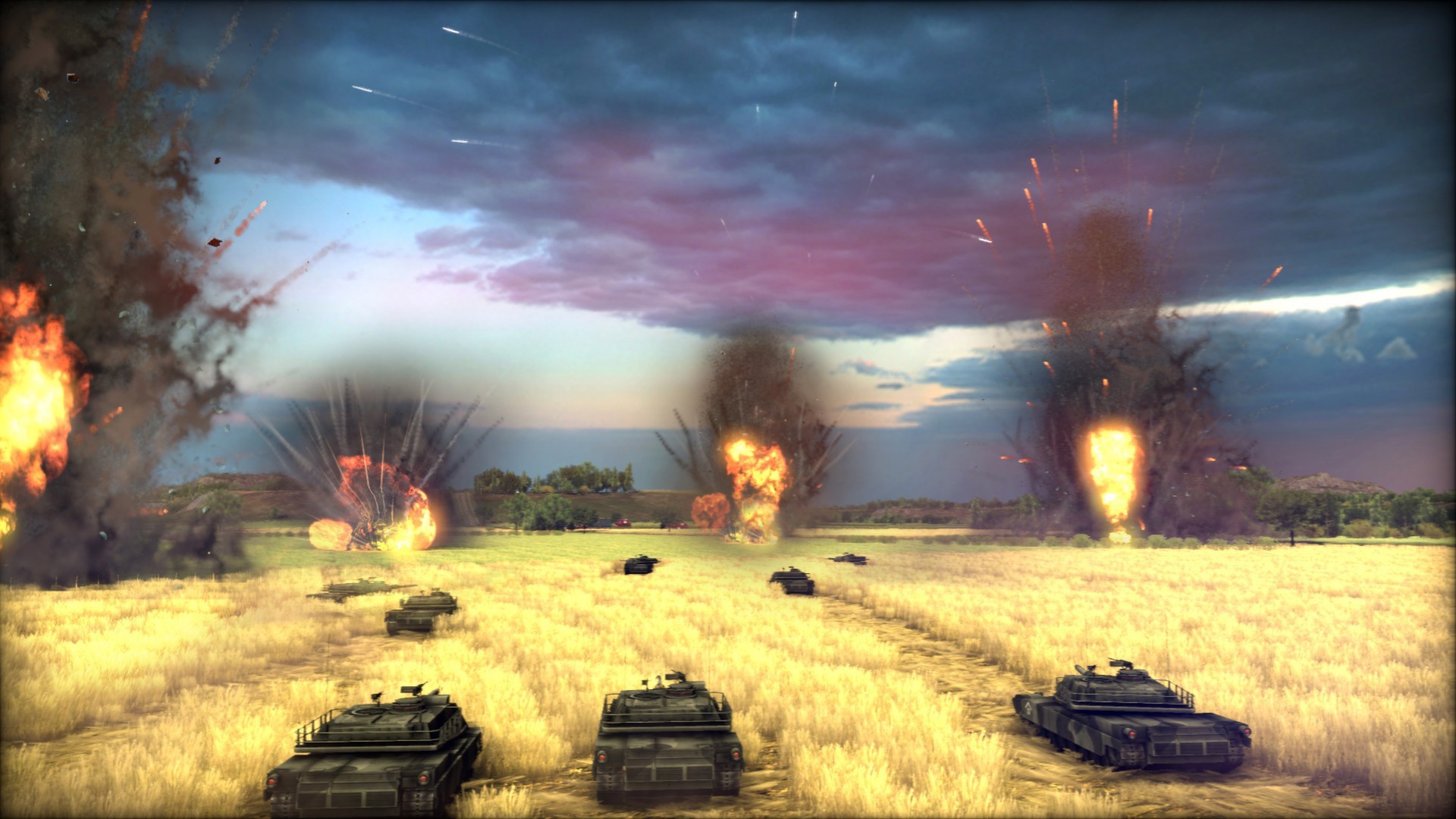 Танковое сражение в поле