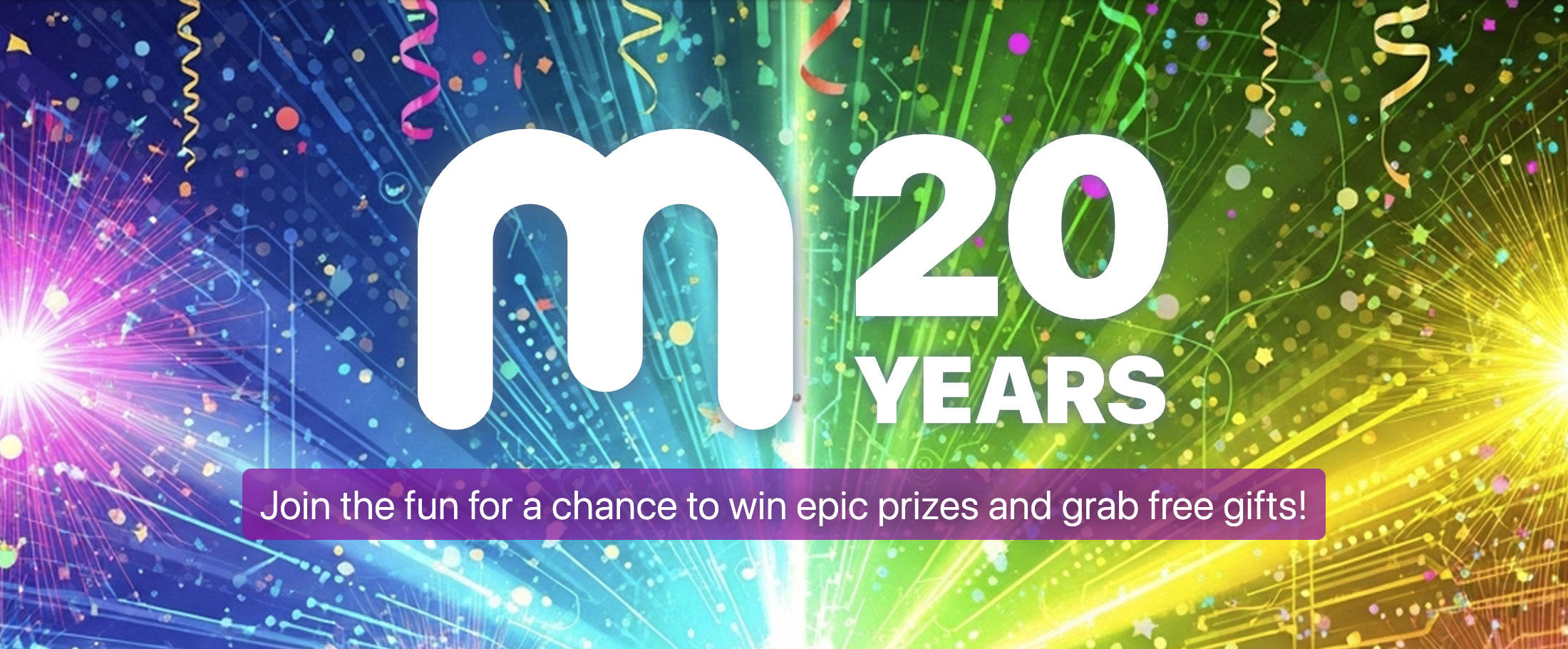 Celebrate Our 20th Anniversary With Free Games and Prizes