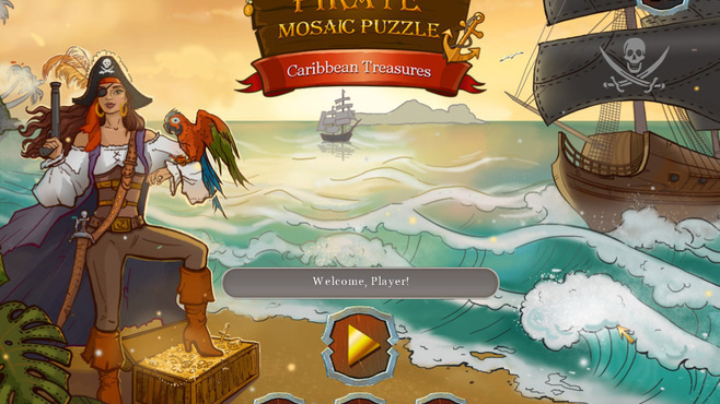 Pirate Mosaic Puzzle: Caribbean Treasures Screenshot 1